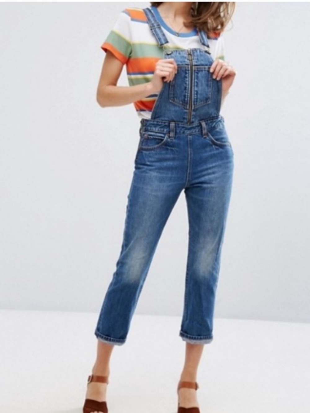 Levi’s Orange Tab Front Zip Overalls 28